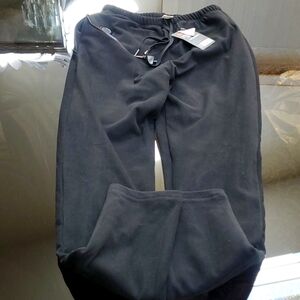 BNWT Men's black size M 30" length fleece double lined casual pants